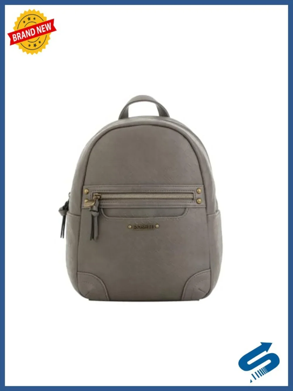 Rosetti Perry Fashion Backpack - Vinyl Adjustable Straps Zipper Closure Handbag
